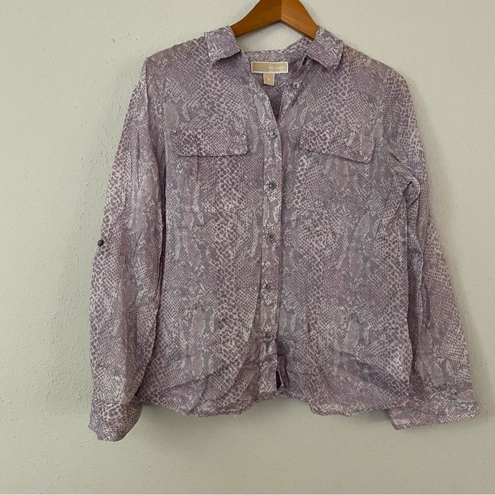Michael by Michael Kors Snakeprint Button Down Shirt